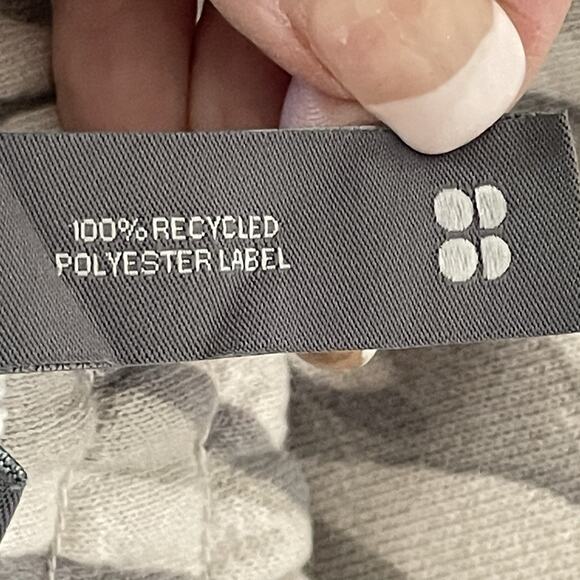 Sweaty Betty Essentials Shorts Size L Gray Zebra Cotton Drawstring Pockets NEW - Picture 10 of 12